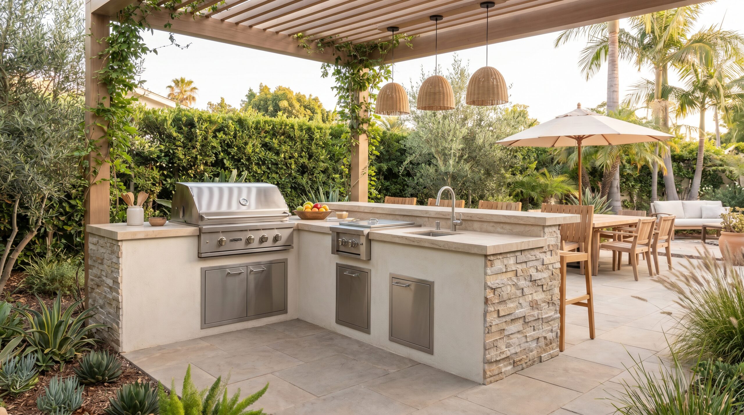 Custom outdoor kitchen project in Riverside County